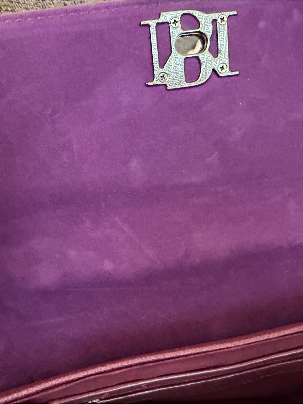 Top-Handle Studded Satchel Bag in Plum - Picture 6 of 7